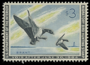 Scan of RW30 1963 Duck Stamp. Unsigned. VF 