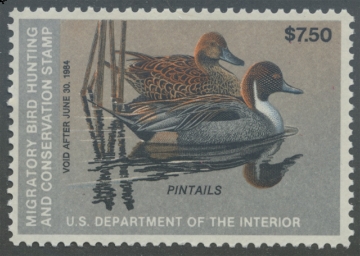 Scan of RW50 1983 Duck Stamp. MLH. F-VF 