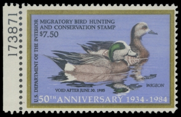 Scan of RW51 1984 Duck Stamp. MLH. F-VF 