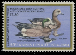 Scan of RW51 1984 Duck Stamp. MLH. F-VF 