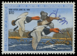 Scan of RW54 1987 Duck Stamp. Used. F-VF 