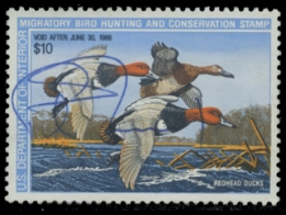 Scan of RW54 1987 Duck Stamp. Used. F-VF 