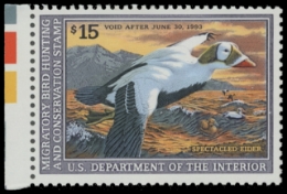 Scan of RW59 1992 Duck Stamp. MNH. F-VF 