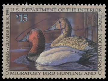 Scan of RW60 1993 Duck Stamp. Used. VF 