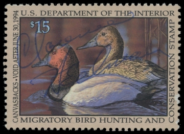 Scan of RW60 1993 Duck Stamp. Used. VF 