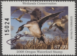 Scan of 2008 Oregon Duck Stamp SBA