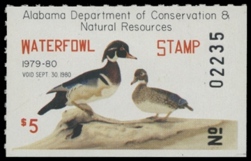 Scan of 1979 Alabama Duck Stamp - First of State