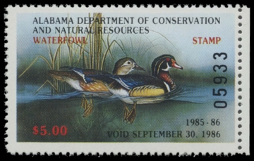 Scan of 1985 Alabama Duck Stamp