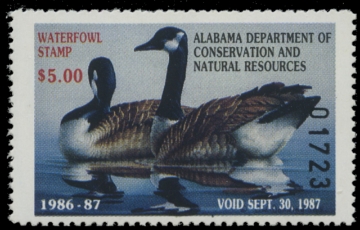 Scan of 1986 Alabama Duck Stamp