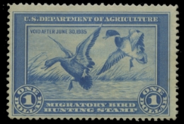 Scan of RW1 1934 Duck Stamp. MLH