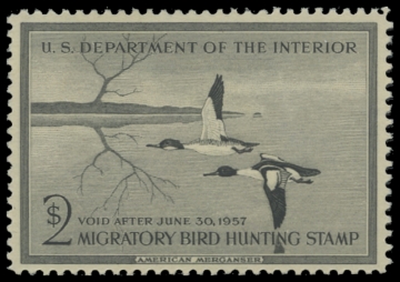 Scan of RW23 1956 Duck Stamp. MNH