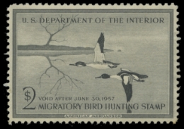 Scan of RW23 1956 Duck Stamp. MLH