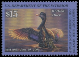 Scan of RW67 2000 Duck Stamp. MNH