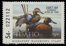 Scan of 1987 Idaho Duck Stamp - First of State