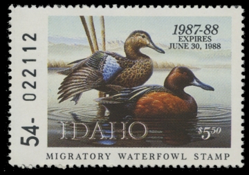 Scan of 1987 Idaho Duck Stamp - First of State