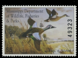 Scan of 1995 Mississippi Duck Stamp