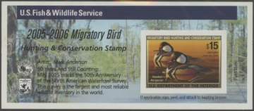 Picture of RW72A 2005 Duck Stamp Faults Unsigned, Crinkled F-VF