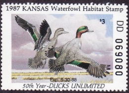 Picture of 1987 Kansas Duck Stamp - First of State MNH VF