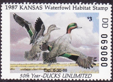 Picture of 1987 Kansas Duck Stamp - First of State MNH VF