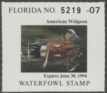 Picture of 1993 Florida Duck Stamp MNH VF