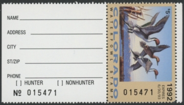 Picture of 1992 Colorado Duck Stamp MNH VF