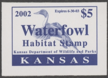Picture of 2002 Kansas Duck Stamp MNH VF