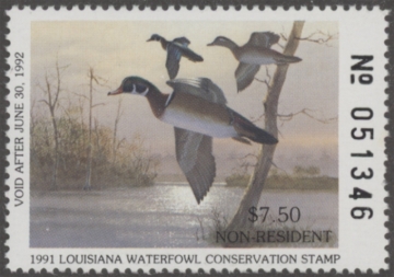 Picture of 1991 Louisiana Duck Stamp Non Resident MNH VF