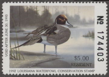 Picture of 1992 Louisiana Duck Stamp MNH VF