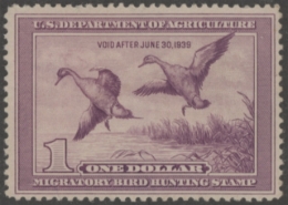 Picture of RW5 1938 Duck Stamp  MLH, Faults F-VF