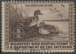 Picture of RW6 1939 Duck Stamp  Used Fine