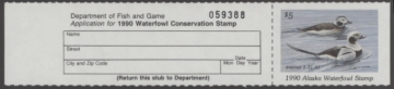 Picture of 1990 Alaska Duck Stamp with Tab MNH VF