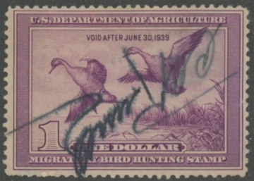 Picture of RW5 1938 Duck Stamp  Used F-VF