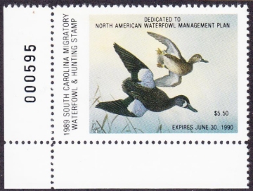 Picture of 1989 South Carolina Duck Stamp MNH VF