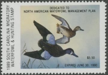 Picture of 1989 South Carolina Duck Stamp MNH VF
