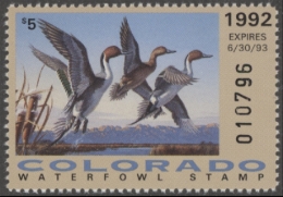 Picture of 1992 Colorado Duck Stamp MNH VF