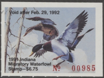 Picture of 1991 Indiana Duck Stamp MNH VF