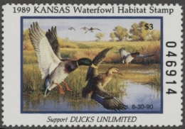 Picture of 1989 Kansas Duck Stamp MNH VF
