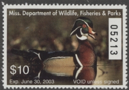 Picture of 2002 Mississippi Duck Stamp MNH VF