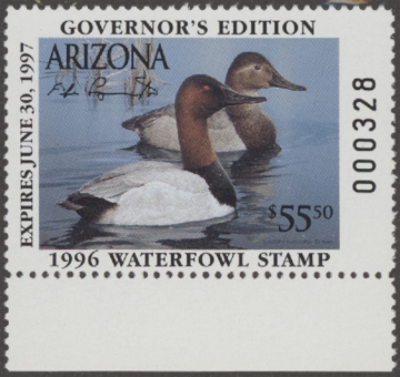 Picture of 1996 Arizona Duck Stamp Governor's Edition MNH VF