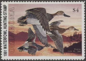 Picture of 1991 Oklahoma Duck Stamp MNH VF