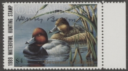 Picture of 1989 Oklahoma Duck Stamp Governor's Edition MNH VF