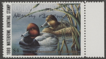 Picture of 1989 Oklahoma Duck Stamp Governor's Edition MNH VF
