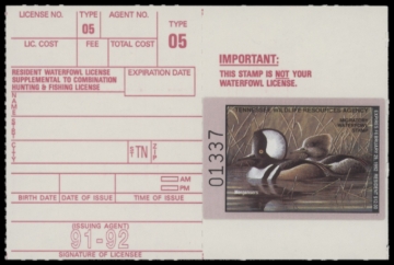 Picture of 1991 Tennessee Duck Stamp MNH VF