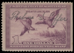Picture of RW5 1938 Duck Stamp  Used F-VF