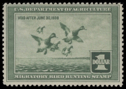 Picture of RW4 1937 Duck Stamp  Used F-VF