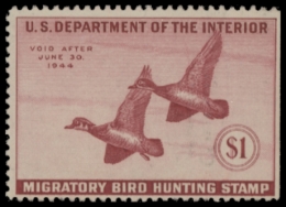 Picture of RW10 1943 Duck Stamp  Unsigned F-VF