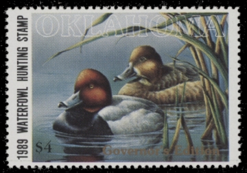 Picture of 1989 Governor's Edition Oklahoma Duck Stamp MNH VF