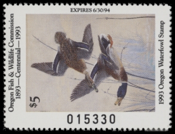 Picture of 1993 Oregon Duck Stamp MNH VF