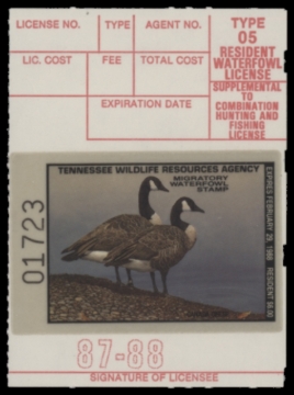 Picture of 1987 Tennessee Duck Stamp MNH VF