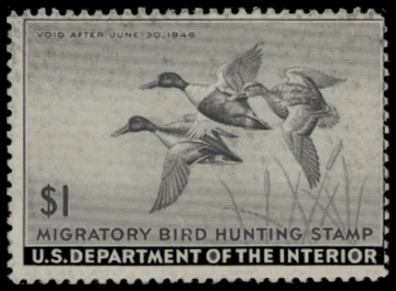 Picture of RW12 1945 Duck Stamp  Used F-VF